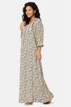 Naiduhall Cotton Full Length Nightdress - Black White — thumbnail 2